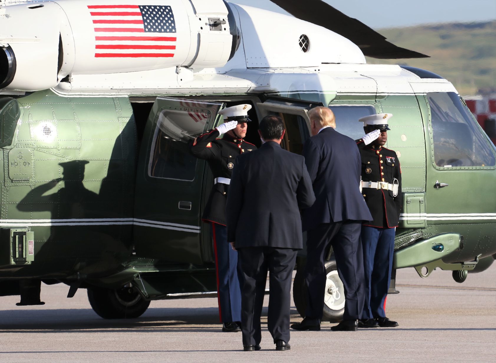 Boarding Marine One
